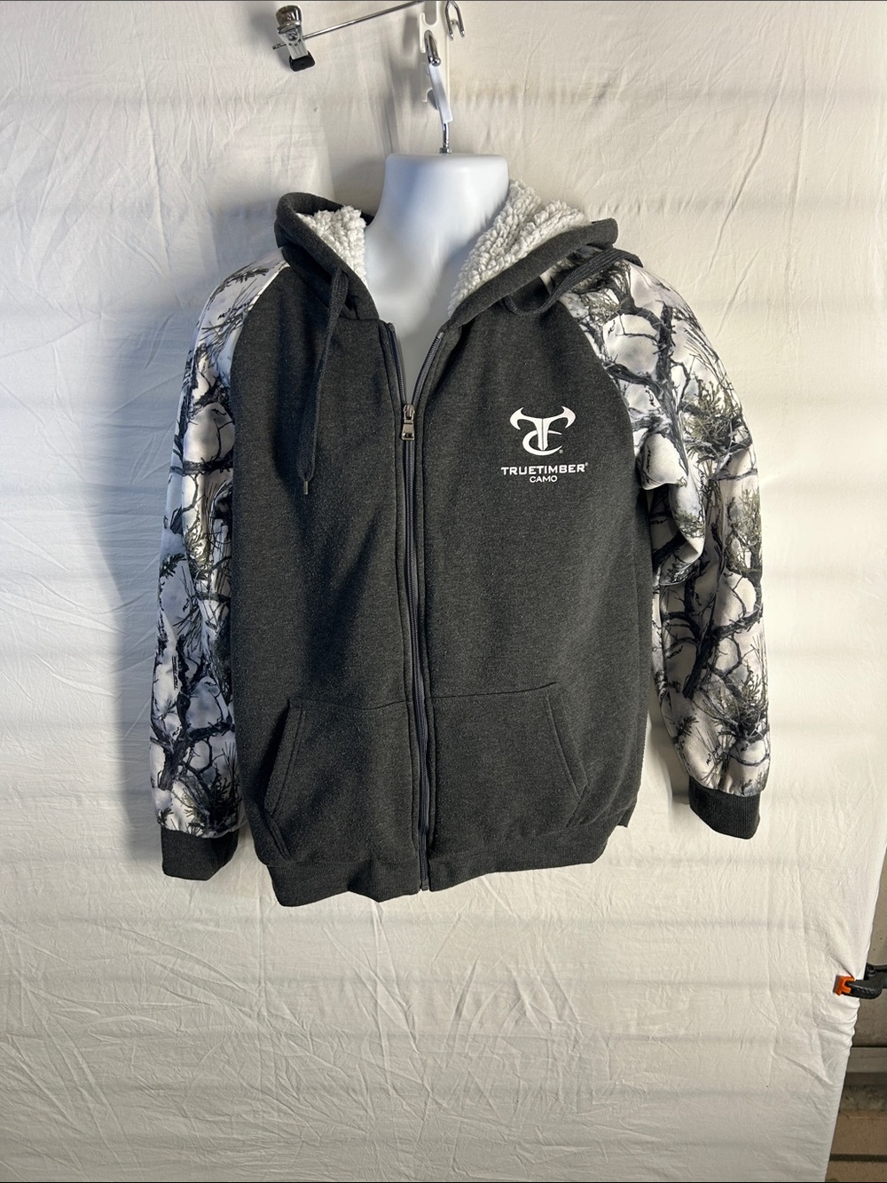 TrueTimber Camo Sherpa-Lined Black Zip Hoodie
